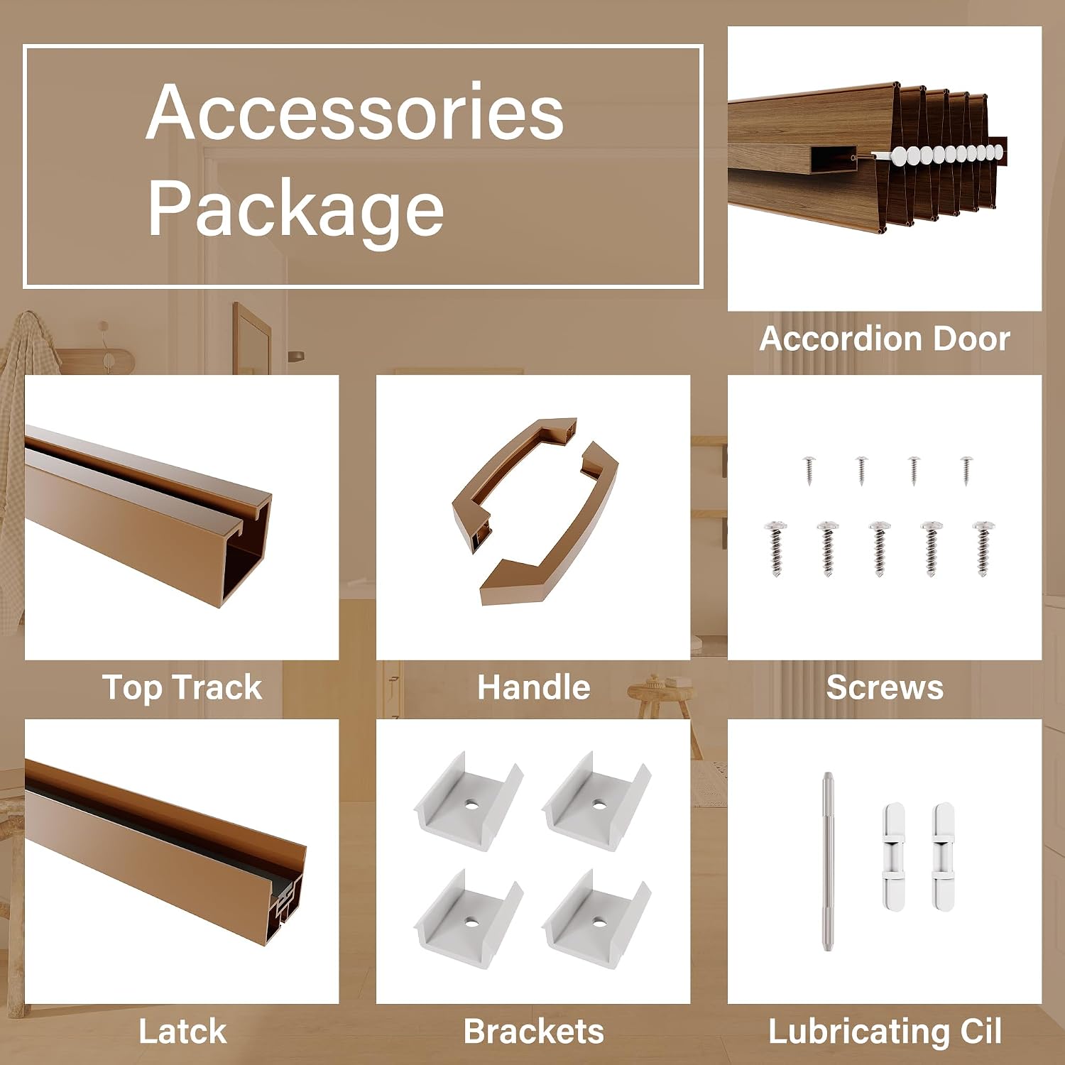 60'' x 80'' Hollow Paneled Accordion Door,60" x 80"