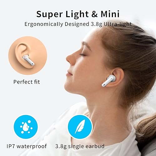 Miniatura 4 de Auriculares inalámbricos A40 Pro, auriculares Bluetooth de 50 horas de reproducción, micrófono integrado con cancelación de ruido con funda de