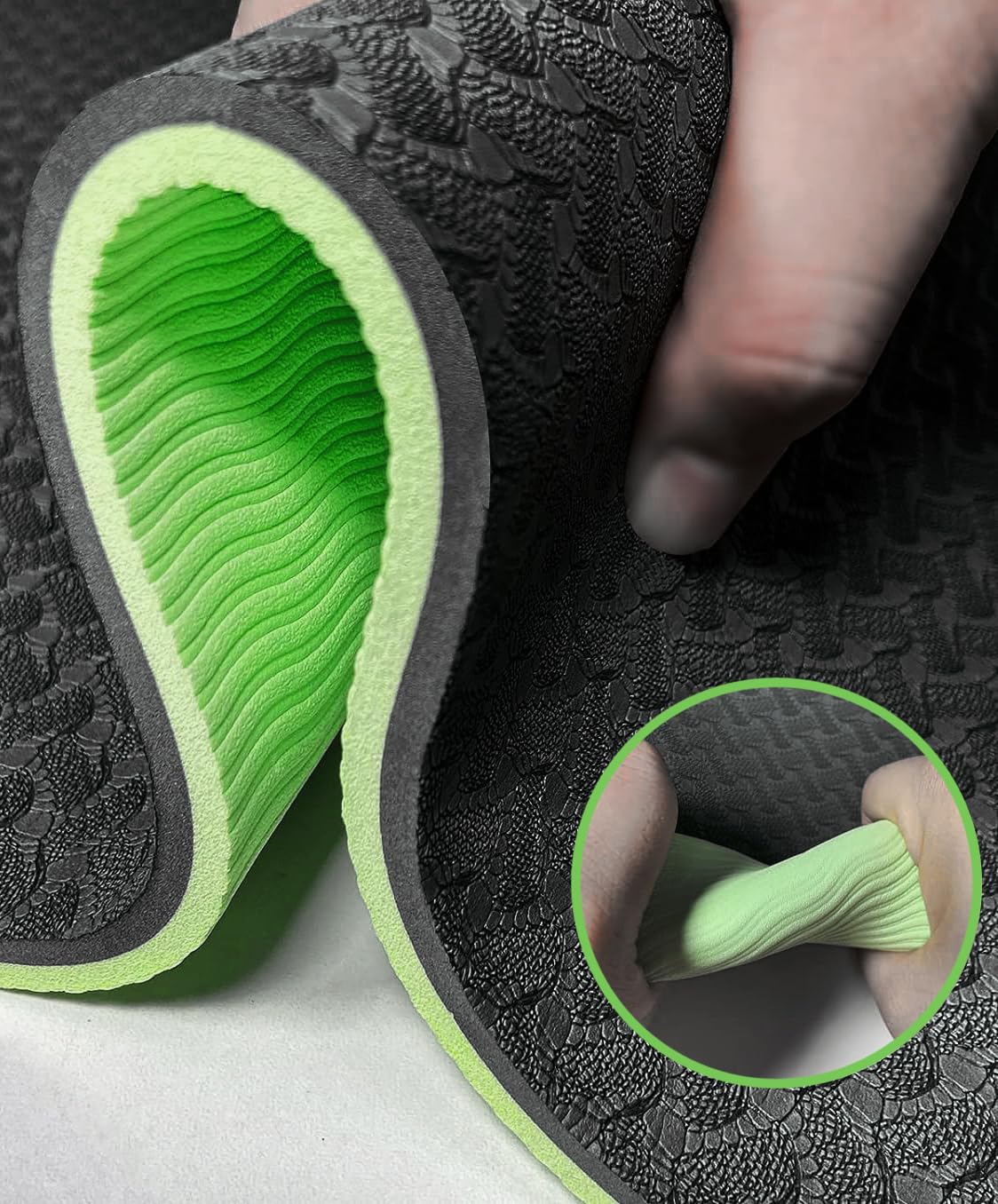 Tappetino Yoga DIAMOND In TPE - Antiscivolo, Bicolore, Spessore 6mm Per Fitness E Pilates