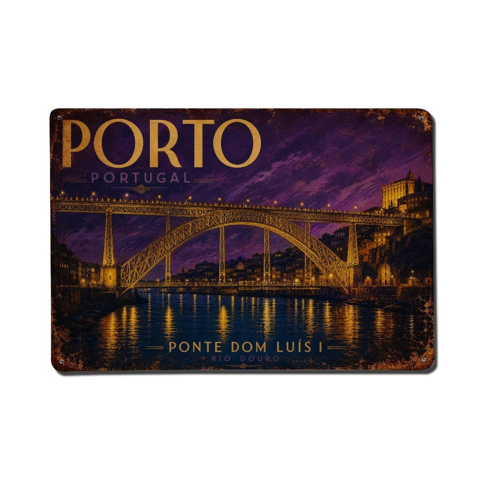 Metal Tin Sign Dom Luis Vintage Travel Portugal