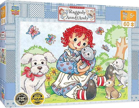 Amazon Masterpieces The Right Fit Kids Raggedy Ann Andy ジグソーパズル ベストフレンド ティリーウィッグ トップファン賞 60ピース 対象年齢5歳以上 おもちゃ おもちゃ
