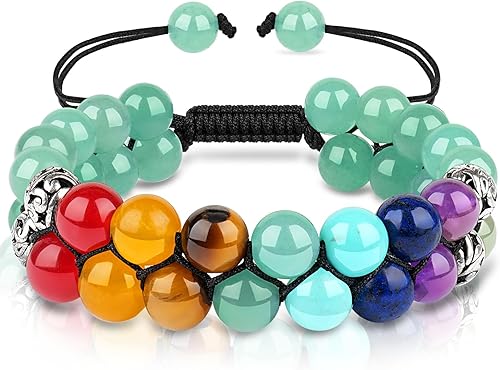 Triple Protection Bracelet,Green Aventurine Bracelet for Women Gift for Her 8mm Beads Bracelet Healing Bracelet Bring Luck and Prosperity Yoga