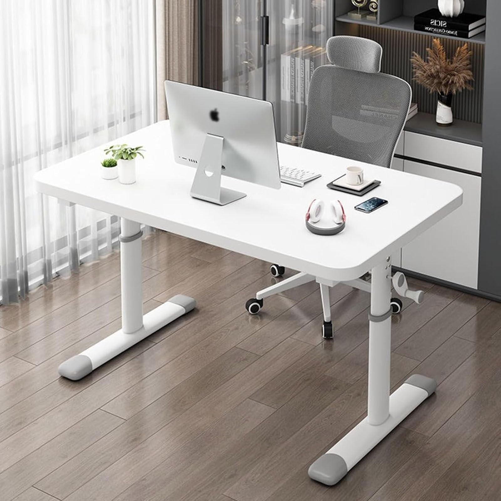 Escritorio de Altura Ajustable para Trabajar de pie: ergonómico, Ideal para Jugar con el Ordenador, como Mesa de Escritura Moderna para el Estudio o el Dormitorio.