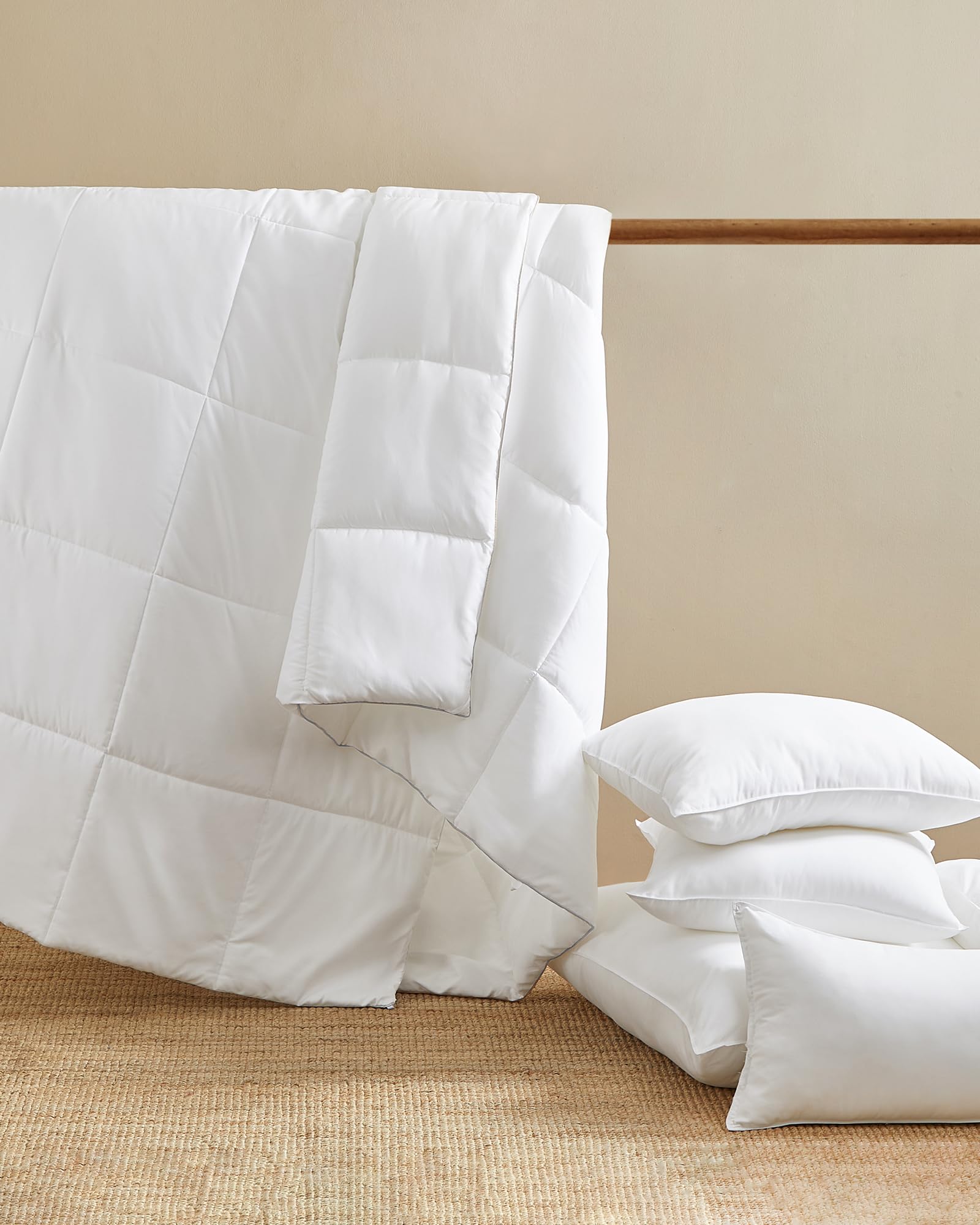 SONGMICS HOME 2-in-1 dekbed 220 x 240 cm bestaat uit 150 GSM zomerdekbed en 350 GSM winterdekbed, 500 GSM hele jaar dekbed, 4 seizoenen, wolkenwit TDC004W01