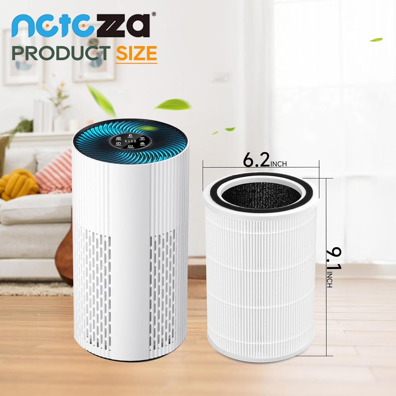 HAP604 Replacement Filter Fit for Ecoself HAP604 Air Purifier, 3-In-1 Efficiency Activated Carbon Filtration System, 2 Pack, White - Image 2