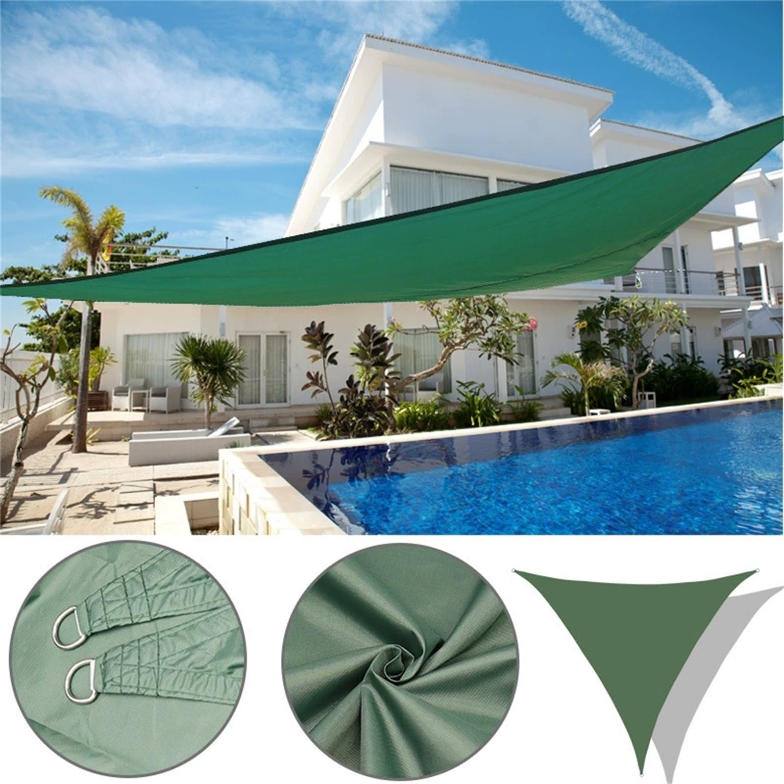 Hiseng Voile d'Ombrage Imperméable Triangle équilatéral, Voiles d'Ombrage pour Patio Toile Ombrage Exterieur avec Oeillets Corde 95% de Protection UV Toile Solaire Jardin (Rouge Brique,5x5x5m)