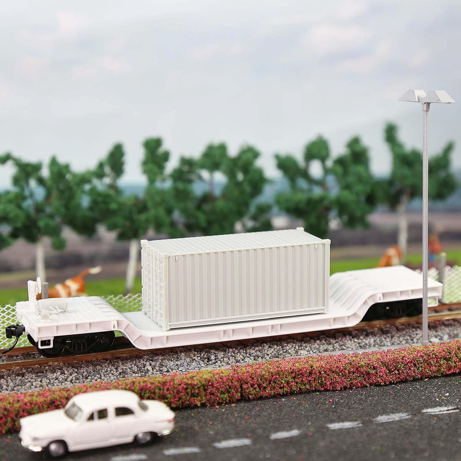 2 Units HO Scale 1:87 Depressed Center Flat Car Unpainted Unassembled for Model Railway C8770JJ