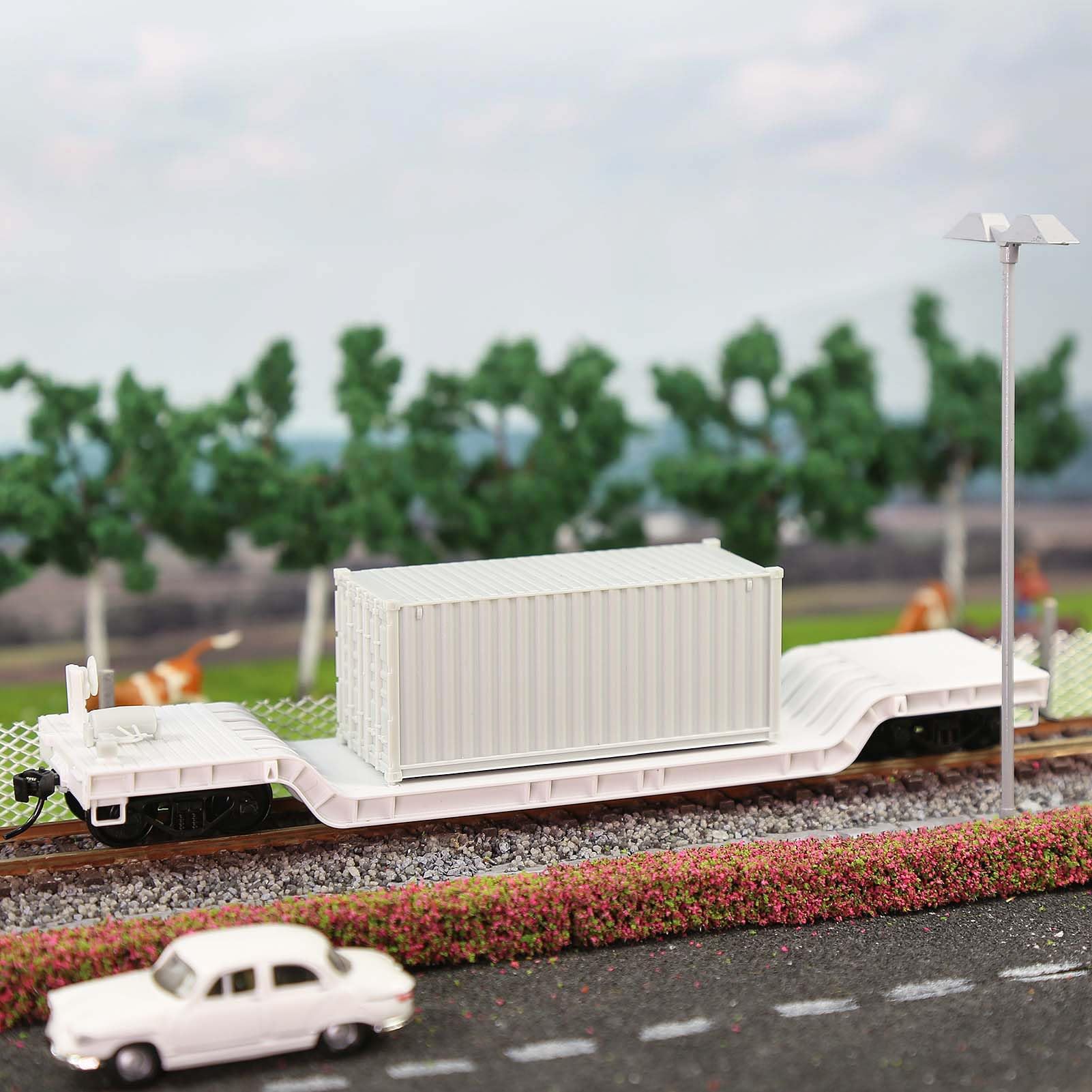 2 Units HO Scale 1:87 Depressed Center Flat Car Unpainted Unassembled for Model Railway C8770JJ