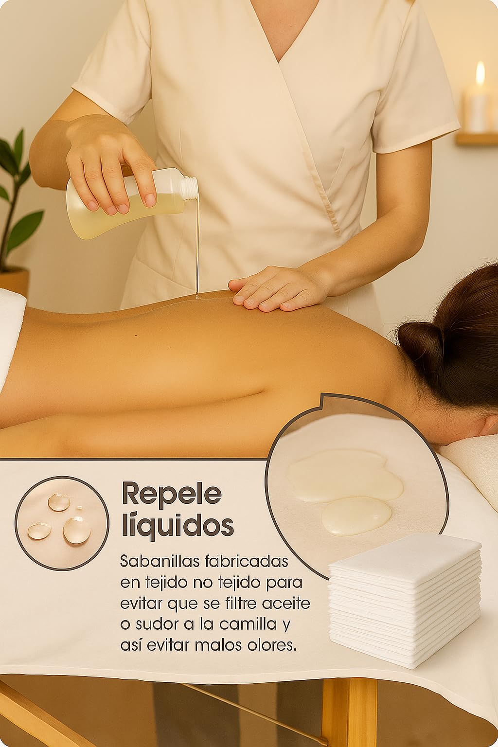 Sábanas Desechables 80x210cm - 20u - Camilla Masaje Plegable - Sabanas Blancas - Camilla Tattoo - Camilla Estetica - Sabanas Desechables Masaje - Sábanas Camillas Masaje - Sabana Desechable - Estetica