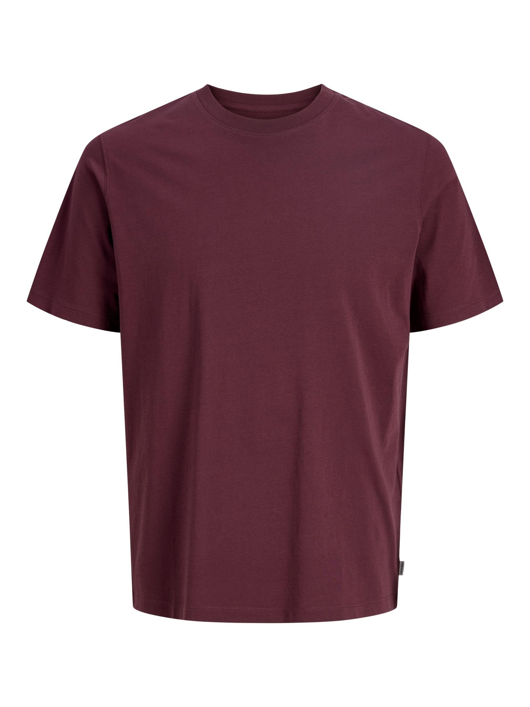 JACK & JONES NOS Men's Jjeorganic Basic Tee Ss O-Neck Noos T-Shirt Not Applicable, Red (Port Royale Detail: Slim), XX-Large