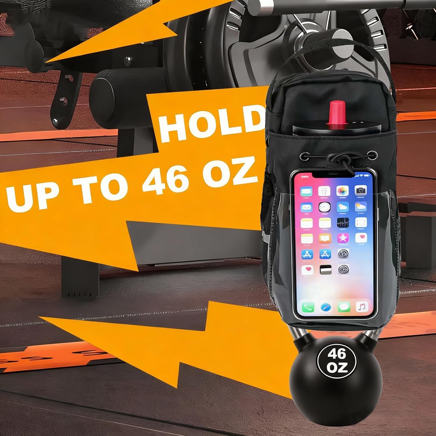 Magnetic Gym Bag for Men & Women – Strong Magnetic Water Bottle Holder & Touch-Screen Phone Pocket | Adjustable Strap Sling Bag for Gym, Travel, Sports | Keep Items Secure & Off Dirty Floors - Image 7