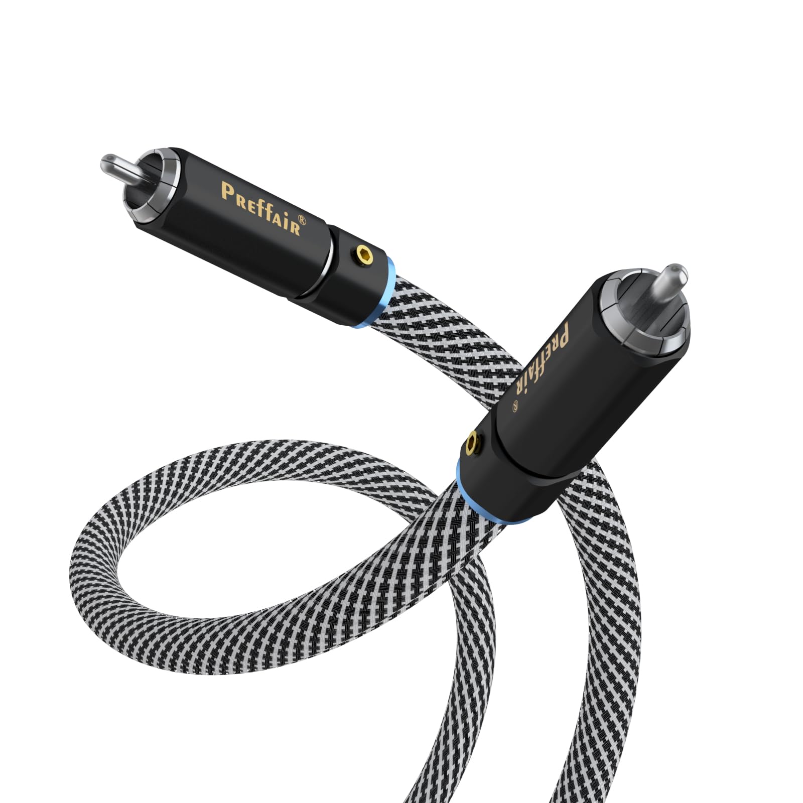 Audiophile 75 Ohm Digtal Coaxial Cord RCA Cable 99.99998% OCC Copper Multiple Shielded HiFi Stereo Audio RCA Wire with Silver Plated Connector for Subwoofer Turntable Amplifier. (3.3 Feet/1 M)