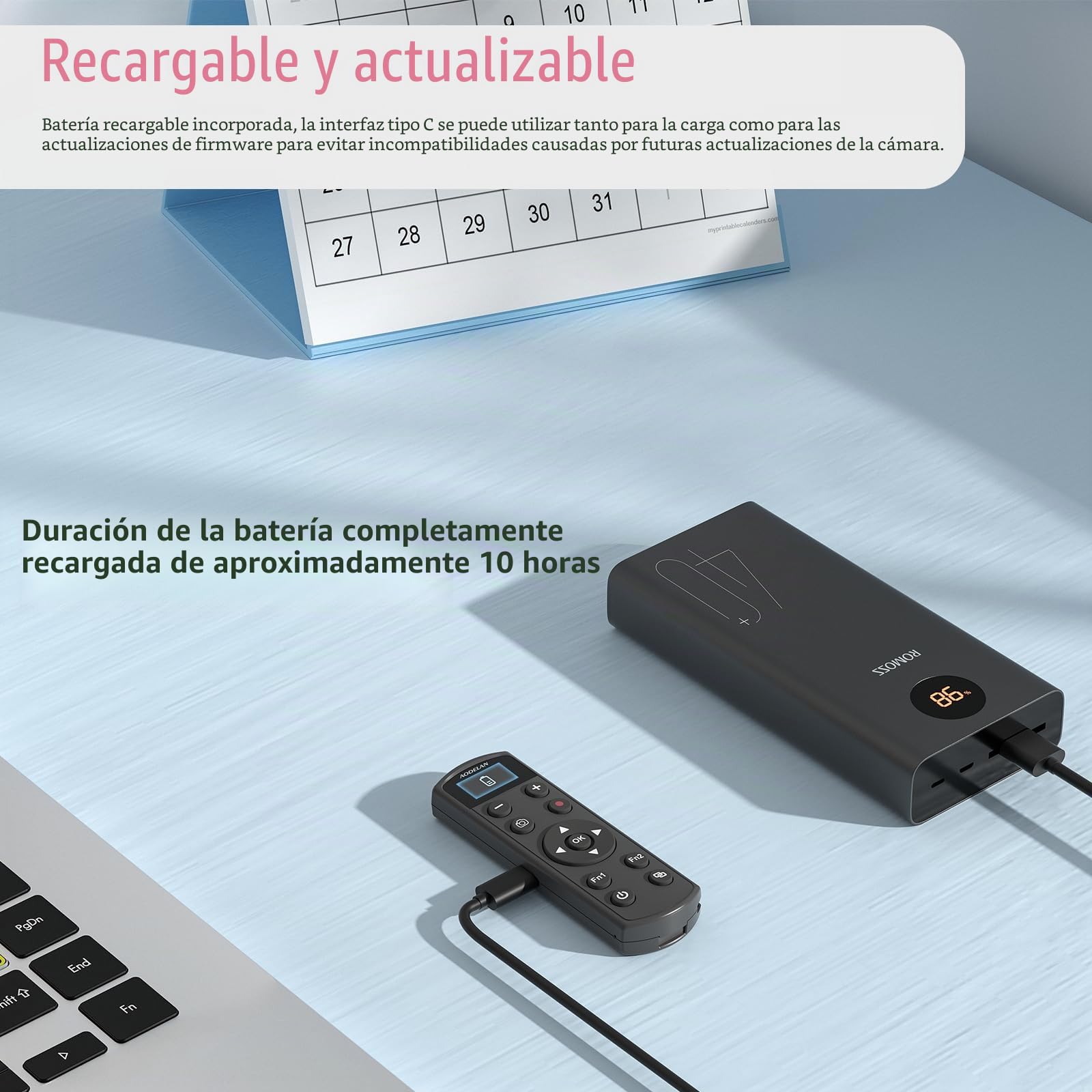 Disparador recargable para cámara inalámbrica Nikon, mando a distancia compatible con COOLPIX P1000, P1100, P950, B600, A1000, Z50, Z30, Z fc, Z6 II, Z7 II, Z5, sustituye a AODELAN ML-L7 (negro)