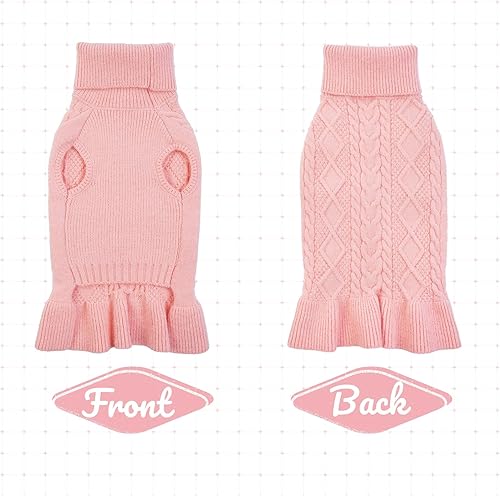 Miniatura 9 de Lelepet Suéter XS para perro, suéteres de Navidad para perros pequeños, suéter de Navidad de cuello alto, sudadera de punto para perro, vestido