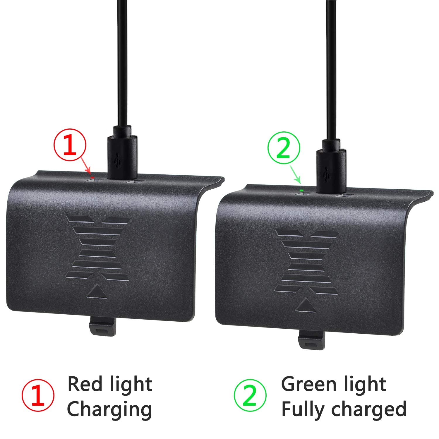 Pickle Power Batterie Rechargeable avec câble de Charge Micro USB 2 en 1 pour Xbox One/One S/One X/One Elite (Pas pour Xbox Series X|S)
