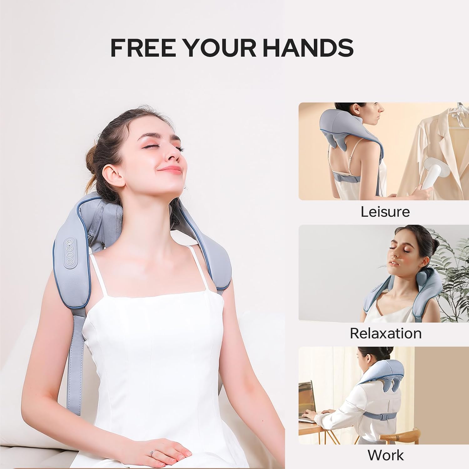 Halohop Neck and Back Massager - Hot 5D electric wearable massage for neck, back, shoulders, waist and legs Halohop Neck and Back Massager - Hot 5D electric wearable massage for neck, back, shoulders, waist and legs