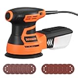 DOVAMAN ROS01A Orbital Sander, 3A Random Orbit Sander, 6 Variable Speeds, Up to 13000 rpm, 12pcs Sandpapers, 5in Sanding Pad, Dust Collection, Electric Tool Perfect for Woodworking