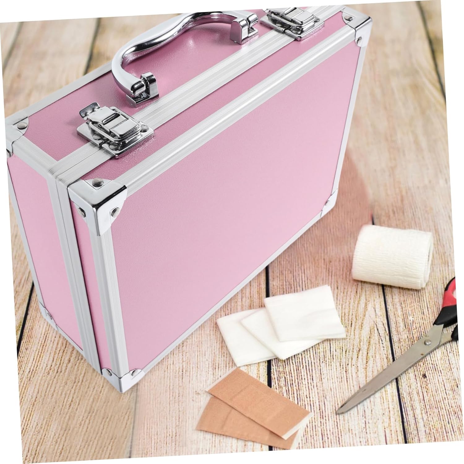 Cabilock Large Makeup Case Aluminum Tool Box Portable Storage Organizer for Cosmetics Medical Supplies Travel