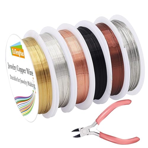 EuTengHao Paquete de 6 joyas de alambre de cobre para pulseras collares suministros de fabricación de joyas 6 colores calibre 24 EuTengHao Paquete de 6 joyas de alambre de cobre para pulseras collares suministros de fabricación de joyas 6 colores calibre 24