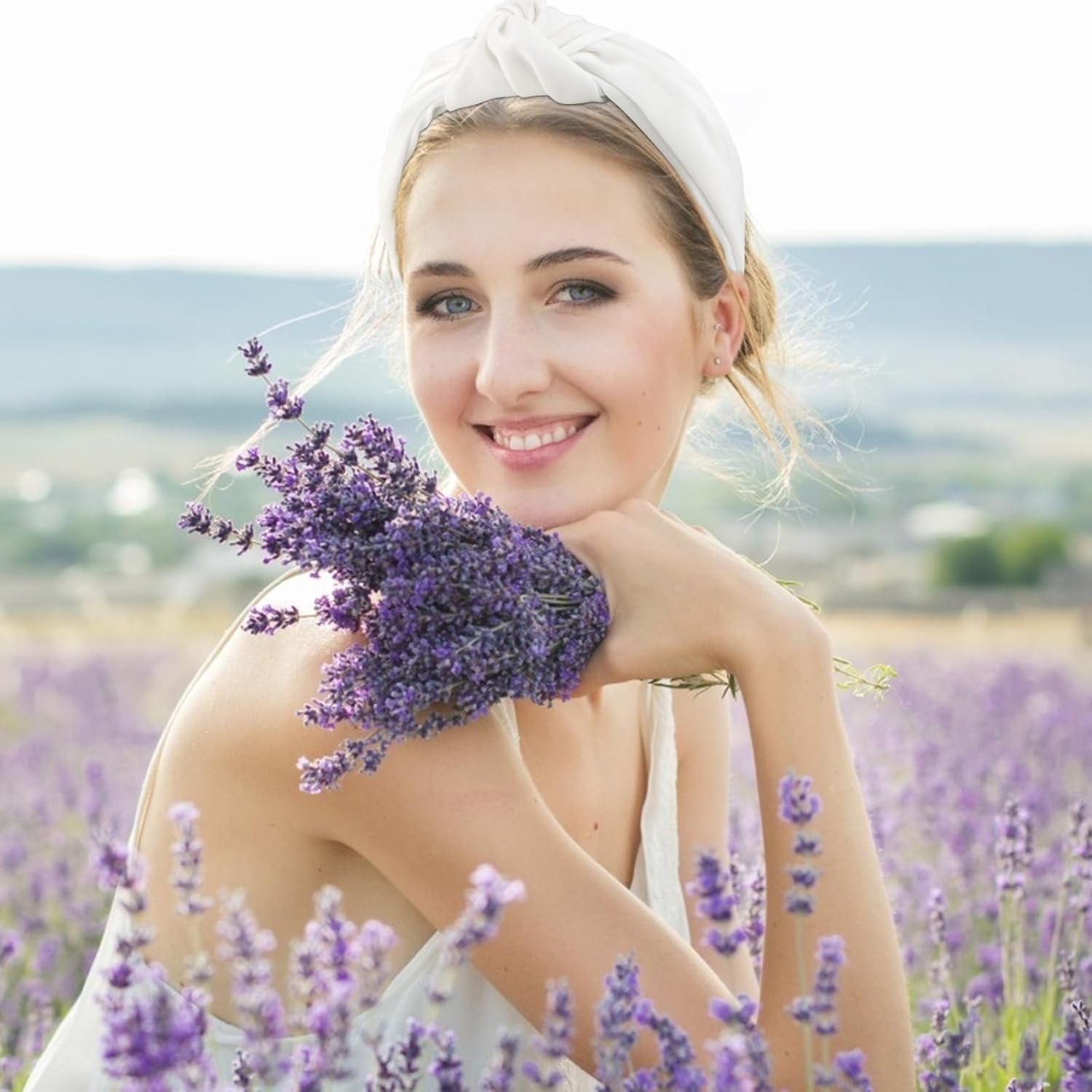 VELSCRUN 2 Pcs Wide Knotted Headbands for Women - Black & White Solid Head Bands for Top Knots, Washing Face, Gifts - Image 2