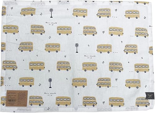 Miniatura 6 de Juego de 3 manteles individuales 100% algodón, manteles individuales de 12 x 18 pulgadas, niños y niñas (colección autobús: 1354 (juego de 3))