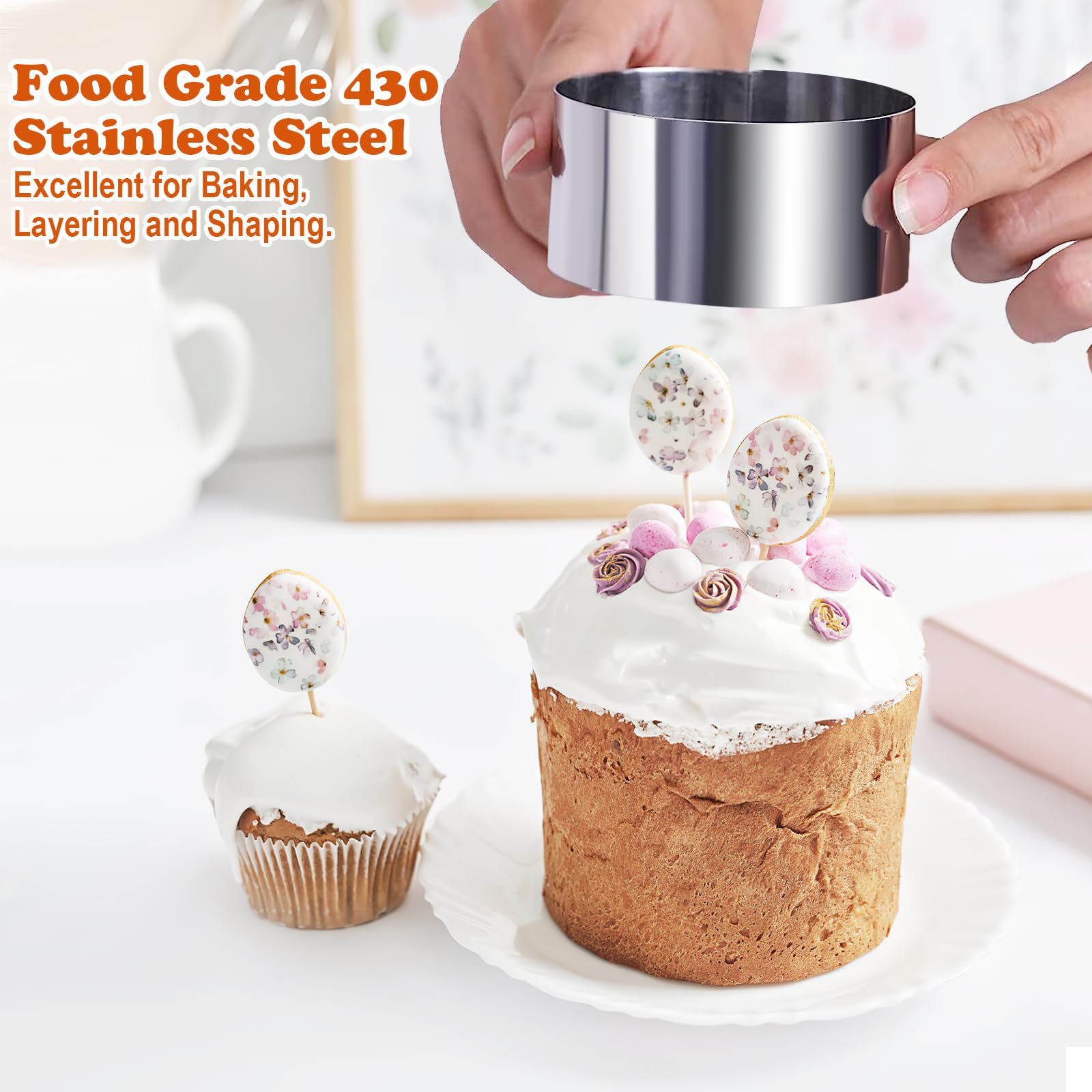 Set 12 Coppapasta In Acciaio Inox 8cm - Con Coperchi Per Torte, Mousse E Dessert - Foto 7