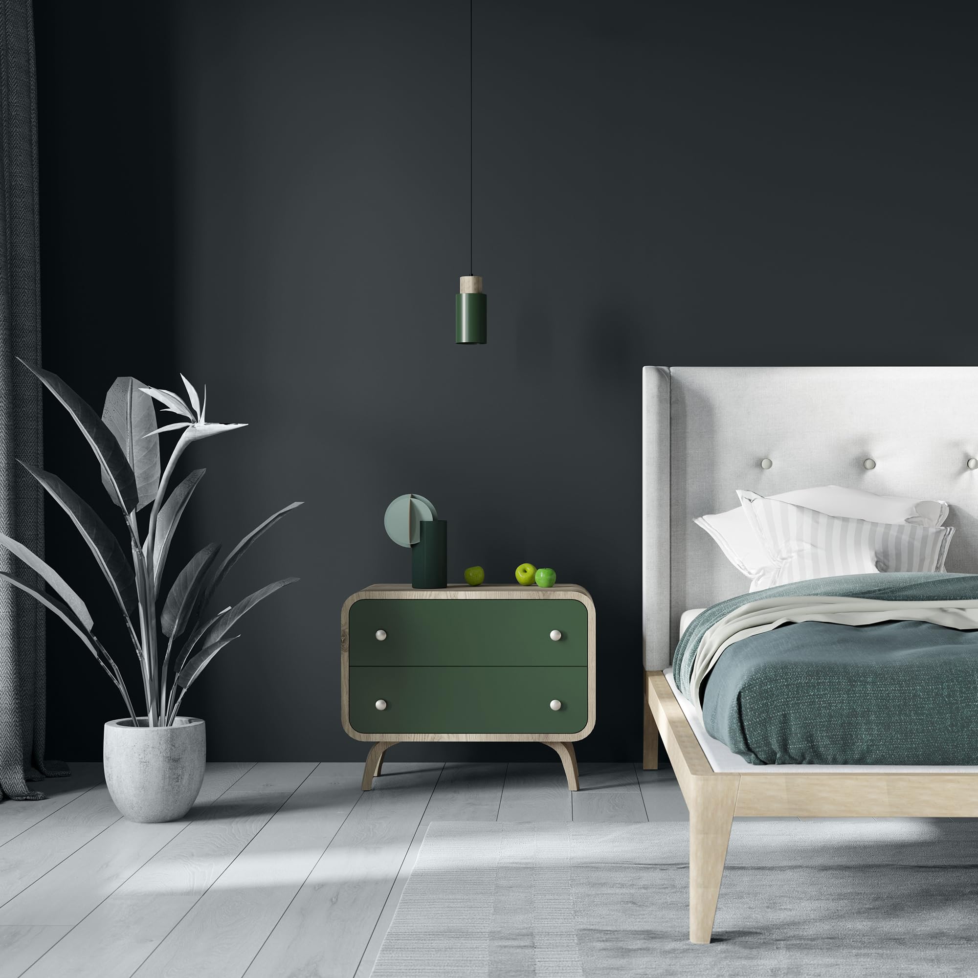 EPODEX Pittura Murale Premium Pittura per Pareti con Formula Protettiva, Alta Coprenza, Lavabile, Senza Schizzi e Inodore, Finitura Satinata, 3kg (25 m² per mano) - Grigio antracite
