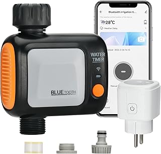 Bewässerungscomputer WLAN mit WiFi-Hub, Intelligente Automatische Bewässerungssteuerung für die Garten bewässerung mit App/Alexa, Google Assistant, für Garten Gewächshaus