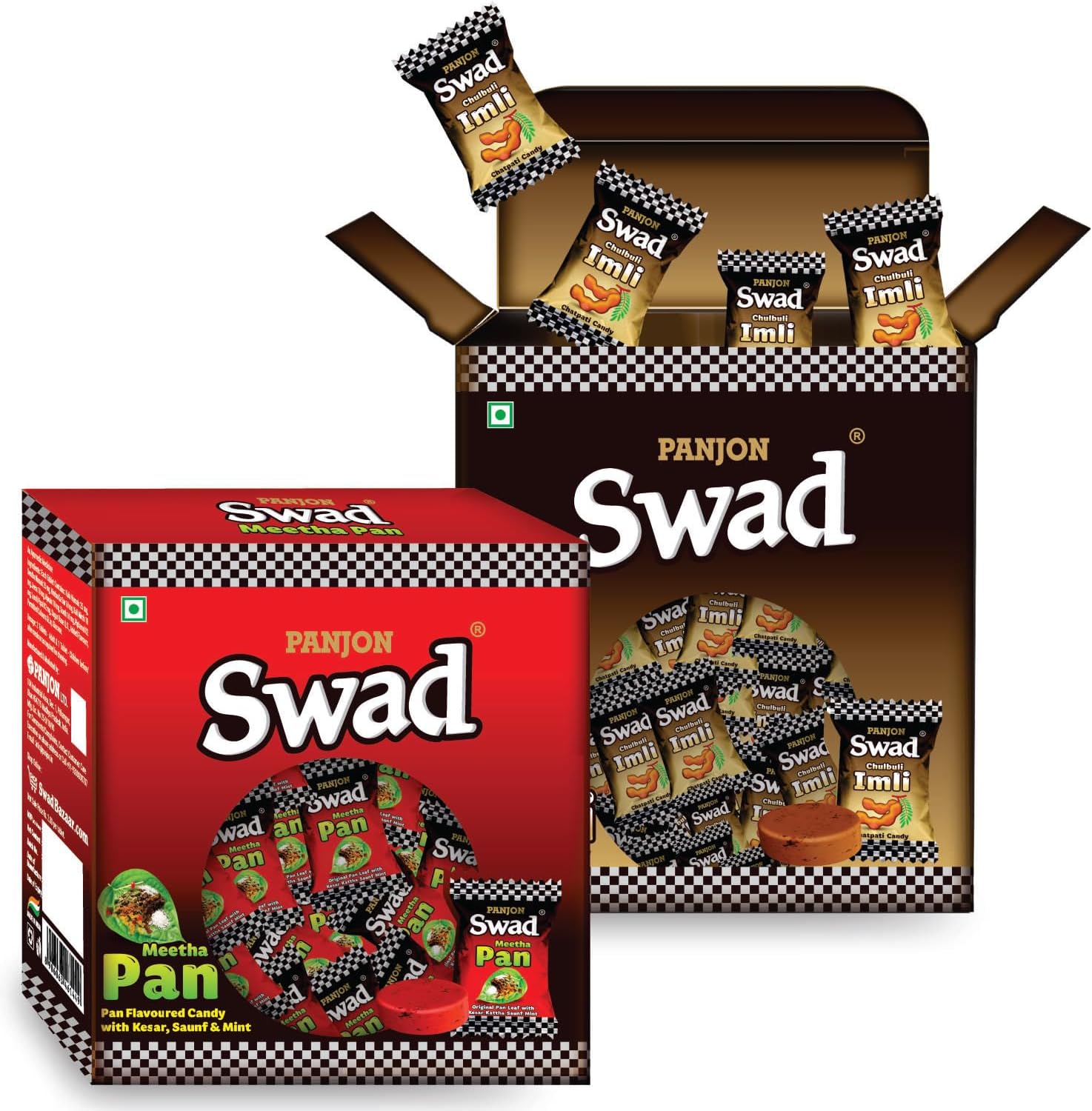 - Swad Candy Gift Box (Imli & Meetha Pan Flavour) Gifts For Friends, Boyfriend, Girlfriend, 125 Toffee X 2 Box,999 Gram