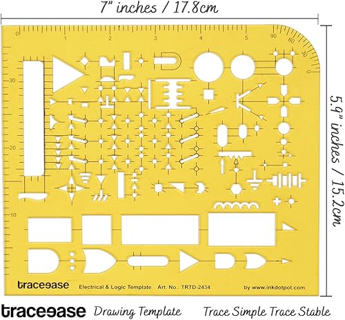 Miniatura 2 de Traceease Plantilla Eléctrica De Dibujo De Plantilla Eléctrica Y Lógica,Diseño De Plantilla De Medición De Regla