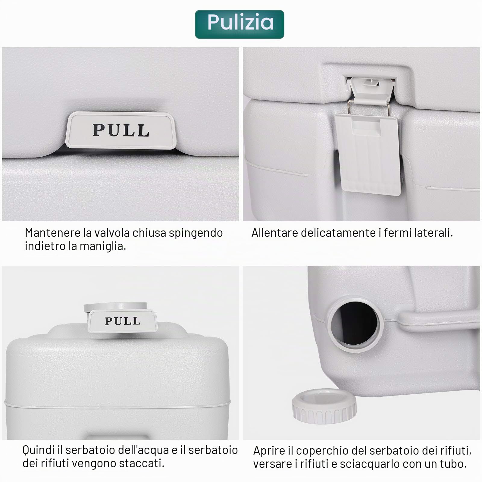 WC Portatile da Campeggio Interni Esterni per Camper, WC a Doppio Filo per Anziani Donne Incinte