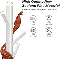 Vista 11 de Perchero independiente con 8 ganchos, 3 alturas ajustables para ropa, sombreros, bolsos, percheros de fácil montaje para entrada, dormitorio, Negro