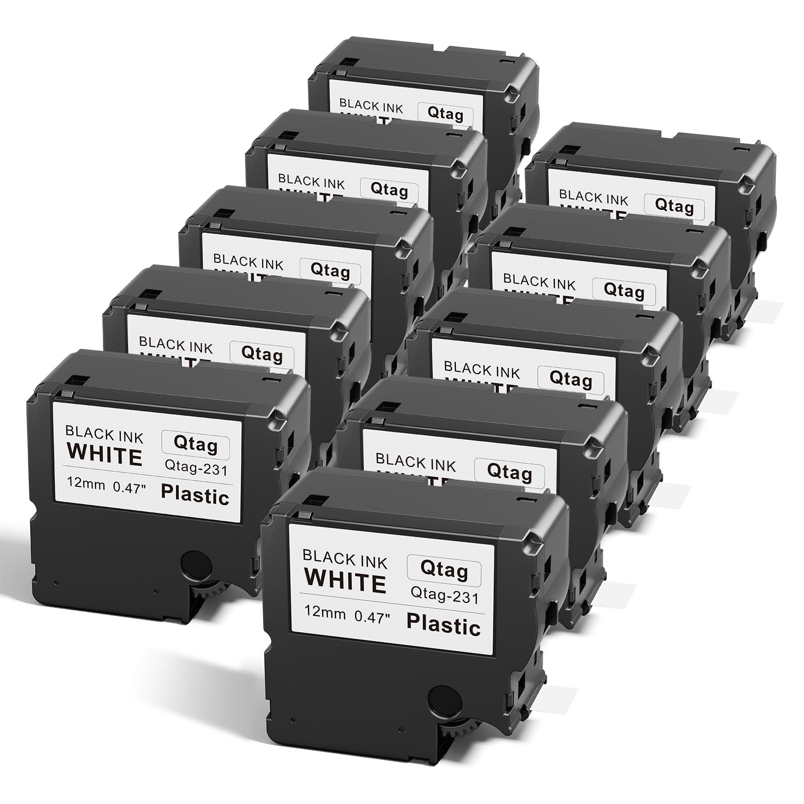 10-Pack Compatible with Brother Btag 231 Btag231 Btag Label Tape 12mm 0.47