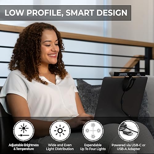 Miniatura 3 de HumanCentric Iluminación de videoconferencia: luz de cámara web para transmisión, monitor LED y luz de computadora portátil para videoconferencias,