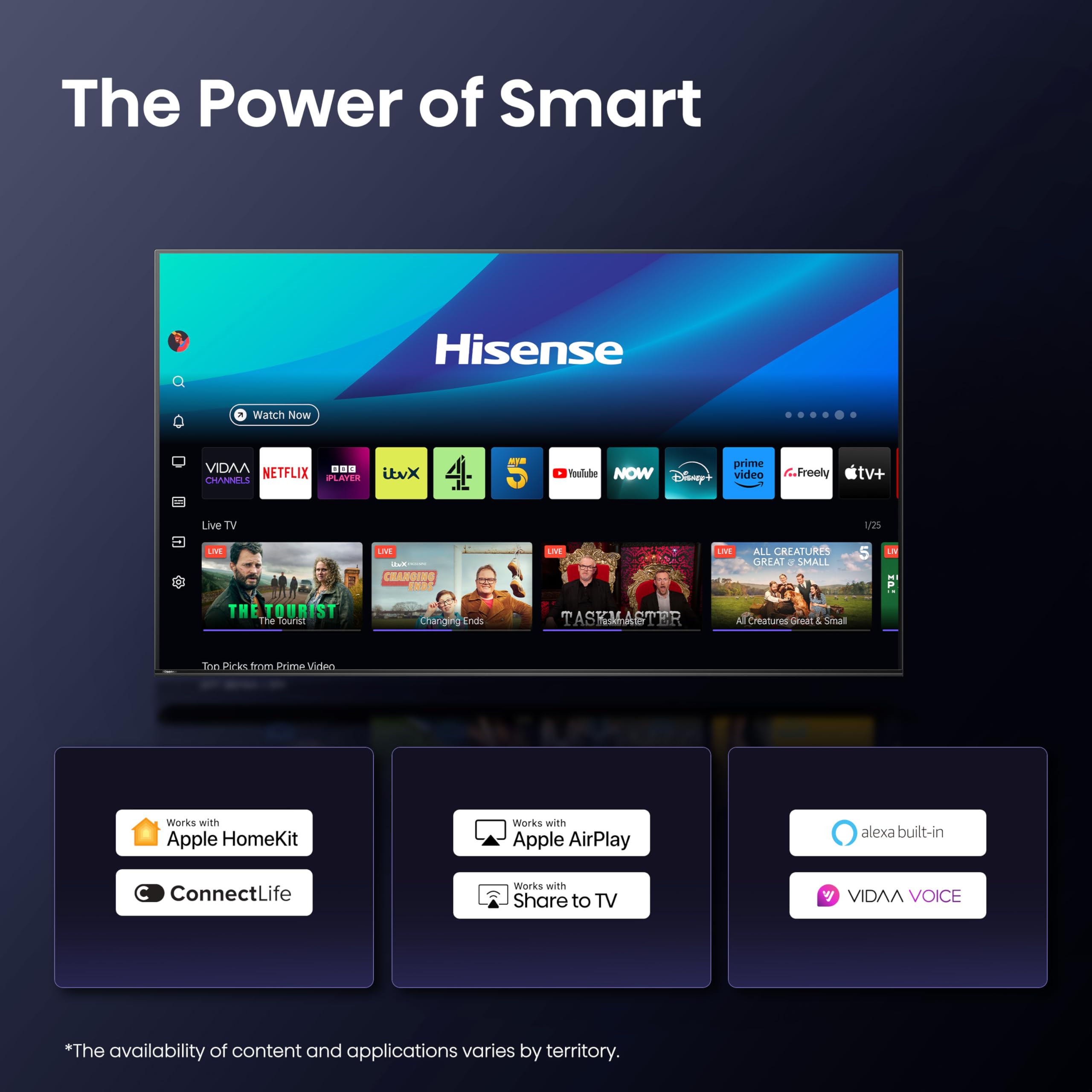 Hisense 43" 43E78QTUK PRO 144Hz QLED Smart AI TV - Hi-View AI Engine, 144Hz Game Mode PRO, Dolby Atmos, Quantum Dot Colour with Freely, Disney +, YouTube, Netflix — view 6