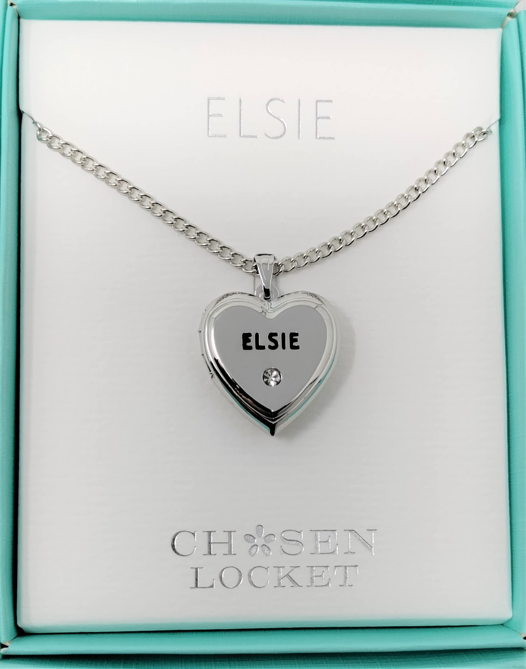 Mulberry StudiosELSIE Named Chosen Lockets/ Pendants With Picture Holder Presented Beautifully By Sterling Effectz, Pink,Black