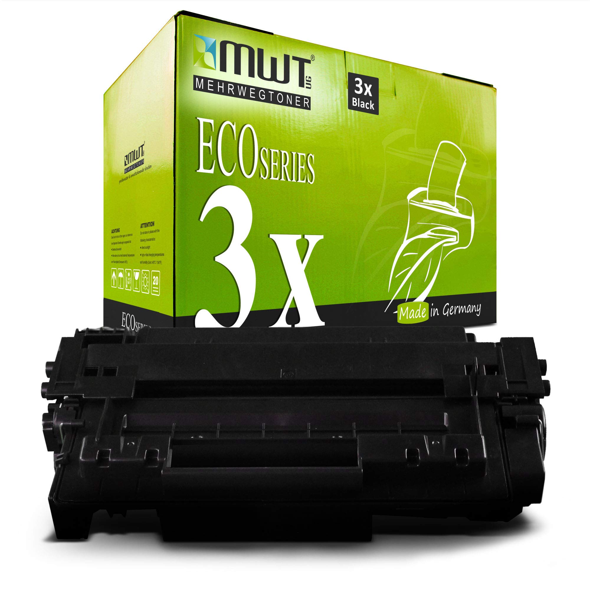 Toner compatible HP Laserjet Enterprise M525c CE255A - Pack de 3 MWT - 8
