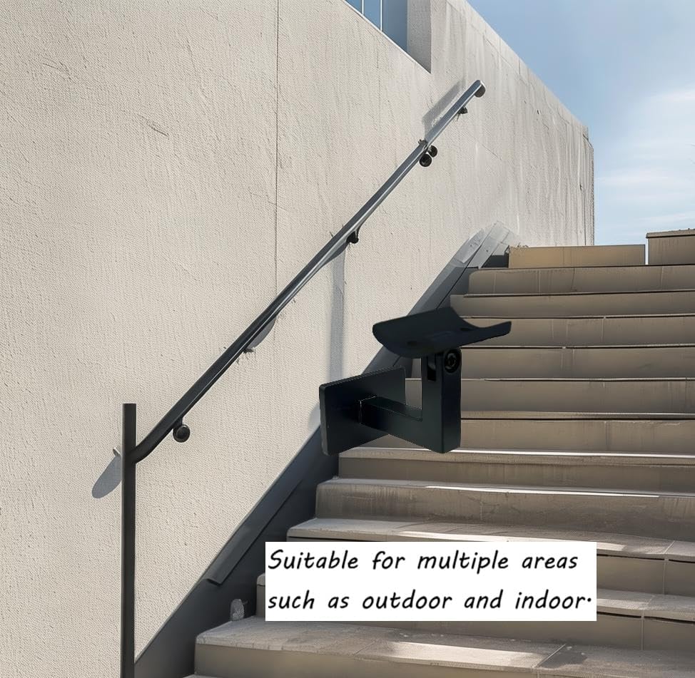 Miniatura 2 de Soportes de barandilla para barandillas ajustables de escalera con tornillos, adecuados para tubos redondos de 2 pulgadas (2.000 in) de diámetro