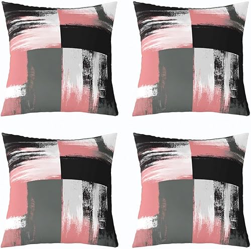 Miniatura 3 de Feelyou Juego de 2 fundas de almohada geométricas reversibles a cuadros de búfalo, decoración del hogar para sala de estar, dormitorio, geometría