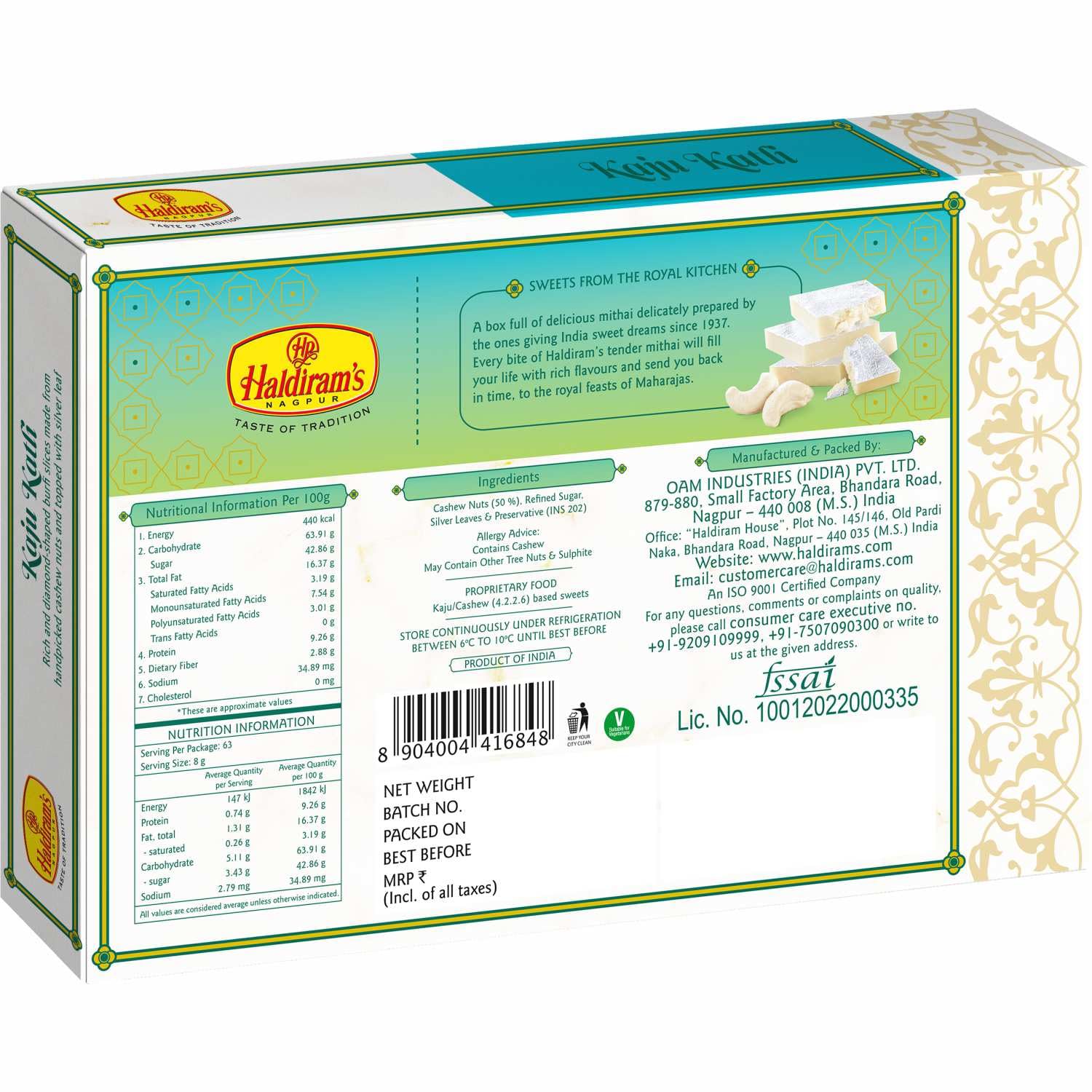 Haldiram's Nagpur Kaju Katli, Badam Katli, Mini Kaju Katli (Pack of 3-250 gm Each)