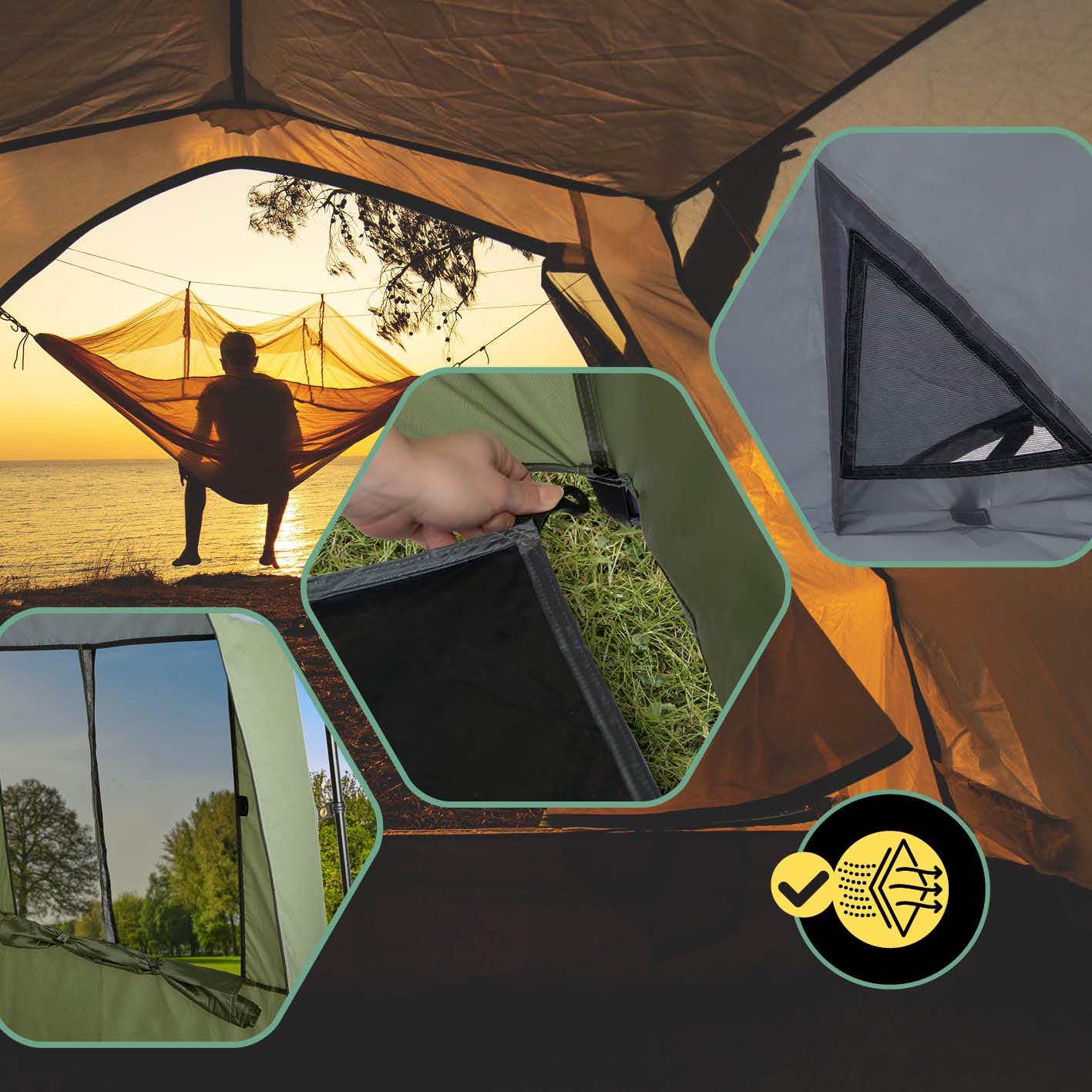 Where Tomorrow Tente de Douche Pop-up pour 2 Personnes | Toilettes de Camping et vestiaire pour l'extérieur et Les Festivals | Légère et imperméable | Douche Mobile avec cloison | Tente à Lancer