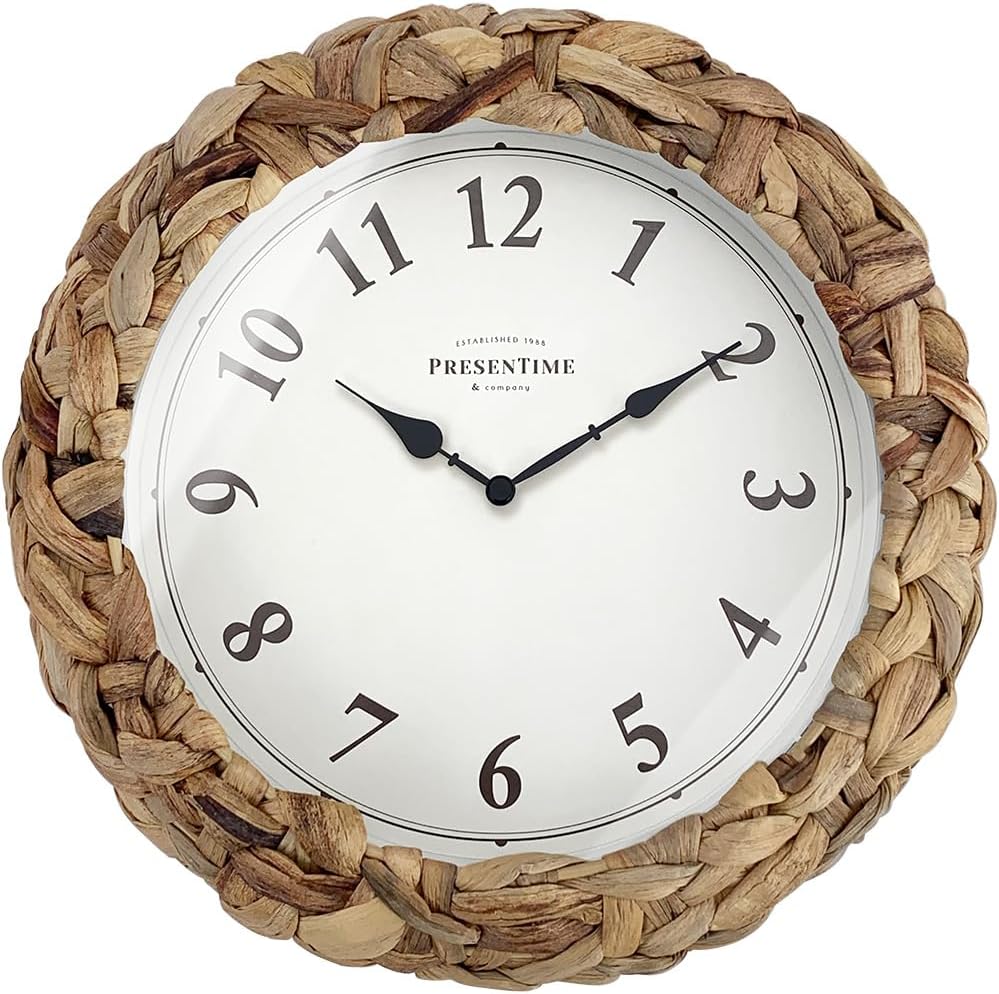 10.6'' Rustic Woven Clock