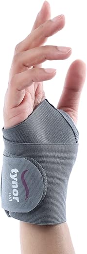 TYNOR Wrist Brace with Thumb, Grey, Universal Size, 1 Unit