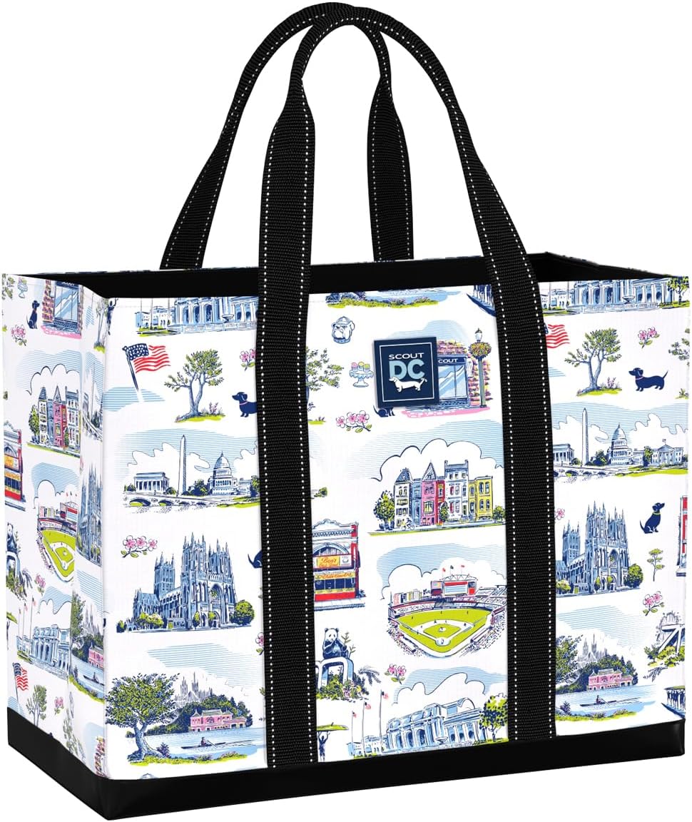 SCOUT Original Deano Tote Large - Durable Lightweight Open Top Beach, Pool & Lake Bag, Inside Zip Pocket, Folds Flat