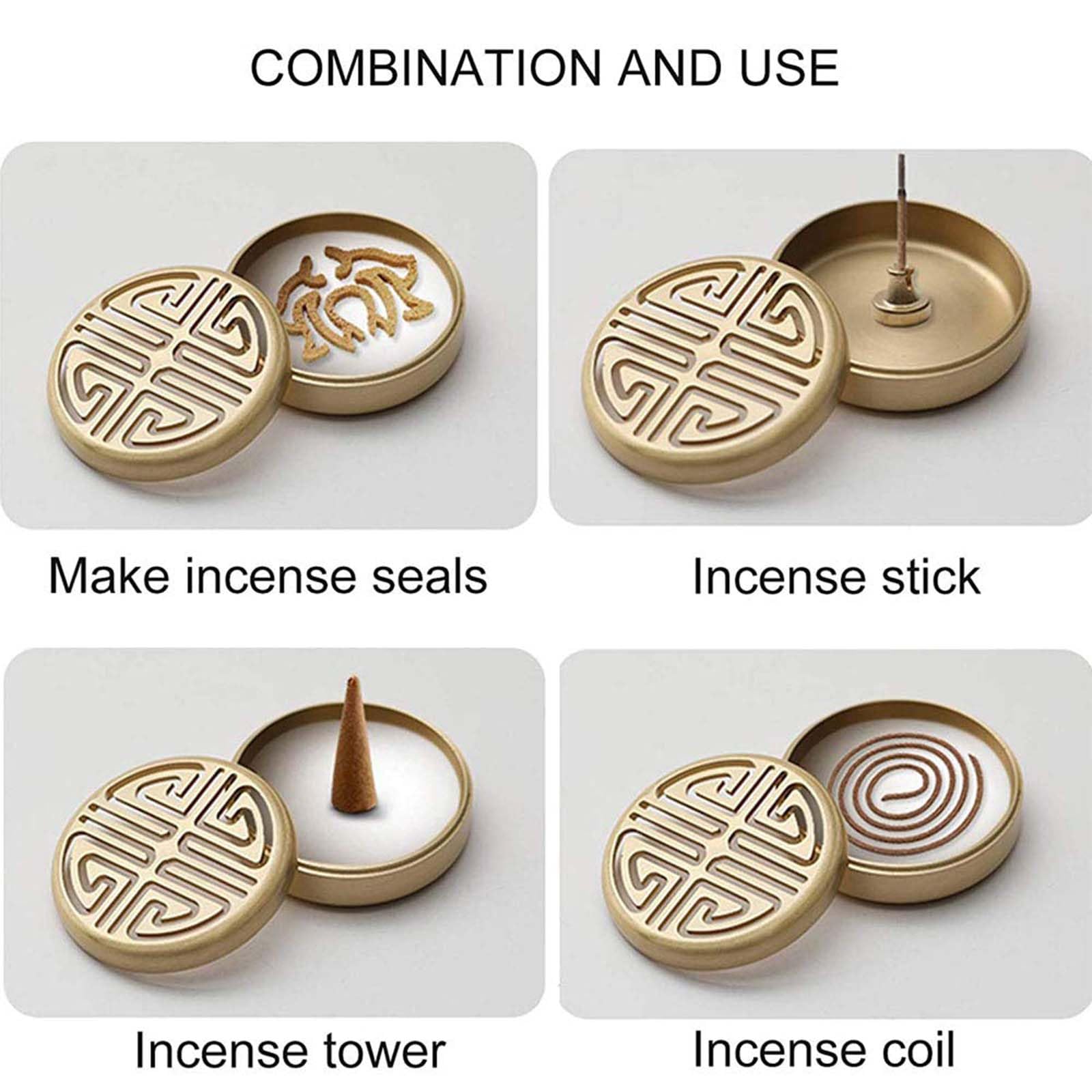 Set di strumenti per la formatura di coni di incenso in ottone, per meditazione yoga, 11 pezzi, kit di stampi per coni di incenso fai da te, marrone, 20 cm