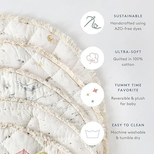 Miniatura 9 de Pehr Life Aquatic - Tapete redondo para juego, azul marino, multicolor