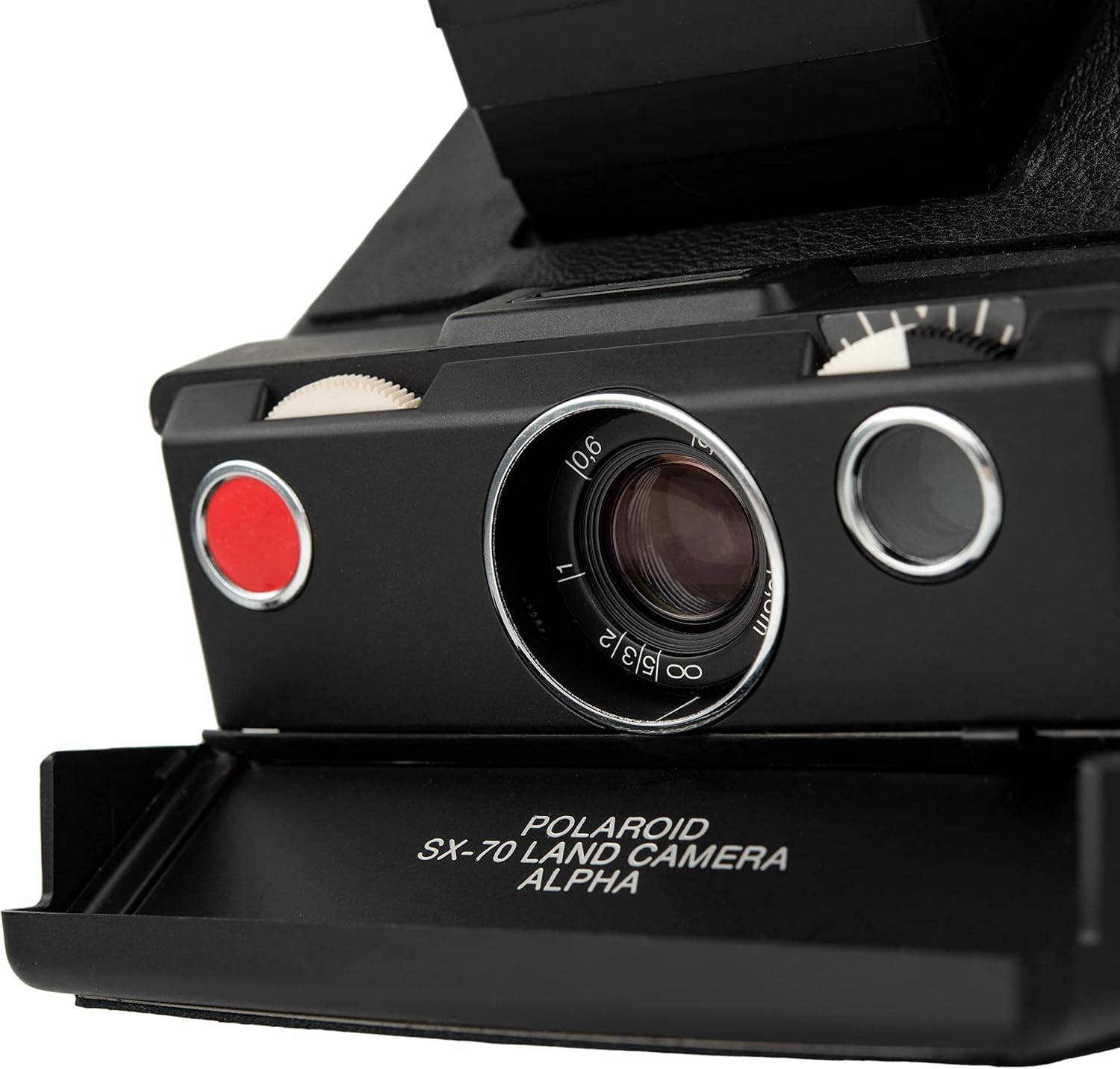 Polaroid SX-70 Land Camera Alpha – Black Edition | Refurbished Instant Film Camera | Manual Focus SLR | Uses SX-70 Film (Renewed)