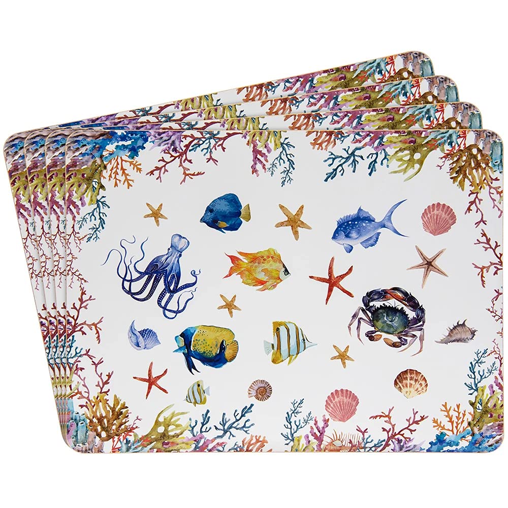 The Leonardo Collection Set of 4 Colourful Sea Creatures Sealife Dining Table Place Mats