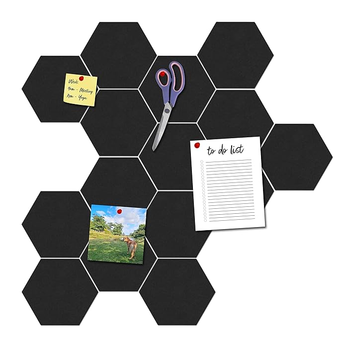 Buy Durable Rubber Hexagon Bulletin Boards, Versatile Pack of 15, Peel