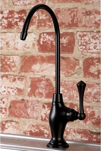 Miniatura 2 de Kingston Brass Gourmetier KS3195AL Grifo de agua mango simple para filtración, Latón  Latón antiguo, KS3195BL